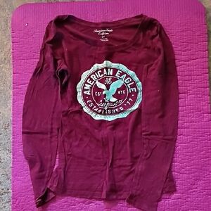 American Eagle Outfitters Burgundy Tee